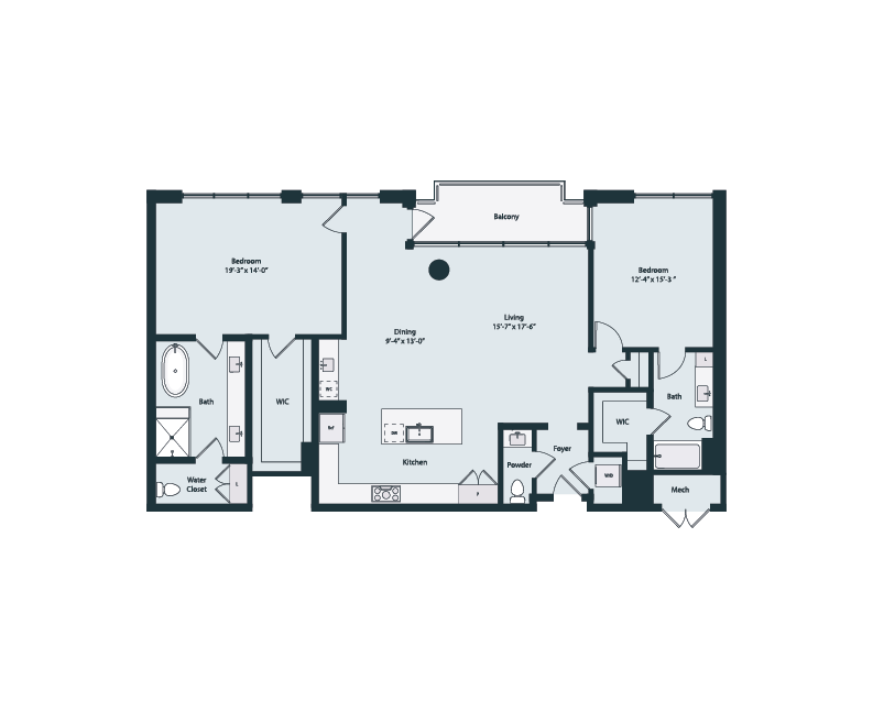 Floor plan layout diagram for PH-1
